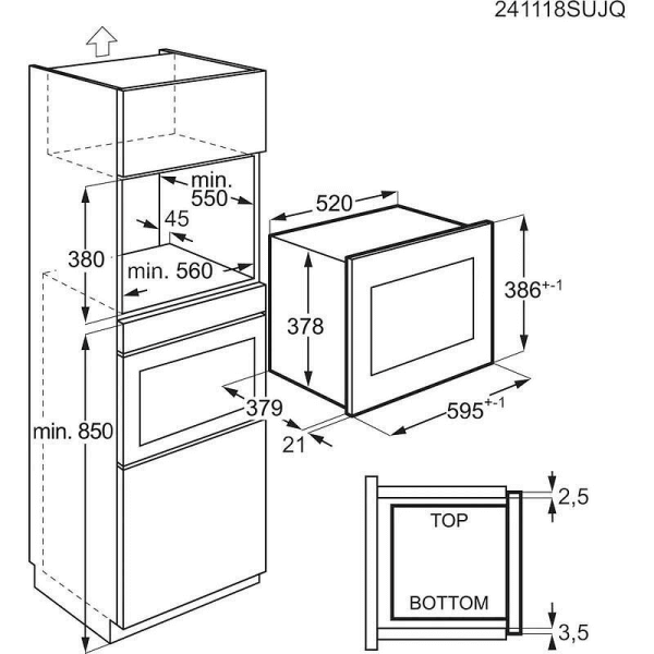 Вградена микровълнова фурна AEG OS5GM251EB
