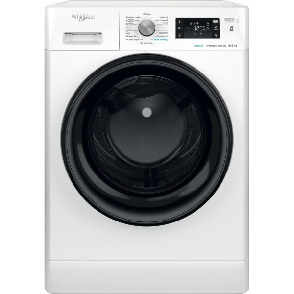 Пералня със сушилня Whirlpool FFWDB 864349 BV EE , 1400 об./мин., 8.00 kg, 6 kg, D , Бял