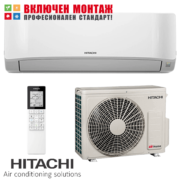 Инверторен климатик Hitachi RAK-DJ25RHAE/RAC-DJ25WHAE airHome 400 WiFi, 9000 BTU, клас А++