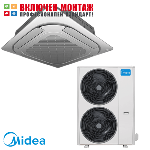 Касетъчен климатик Midea MCD1-48HRFNX-QRD0W / MOE30U-48HFN8-RRD0W, 48000 BTU, Трифазен, клас А++