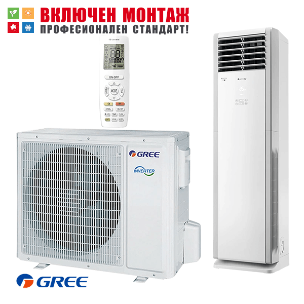 Колонен климатик Gree GVH55ALXM-M6DNC7A, Трифазен, 55000 BTU, клас А++